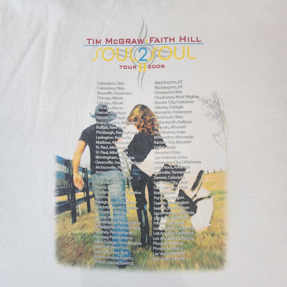 Vintage Tim McGraw Faith Hill Soul2Soul II Tour Shirt Mens XL White 2006 Concert - Picture 11 of 14